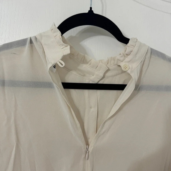 NEW Reformation Hallie Maxi Long Sleeve Dress 6 Victorian Ruffle Cream Dress - Picture 6 of 12